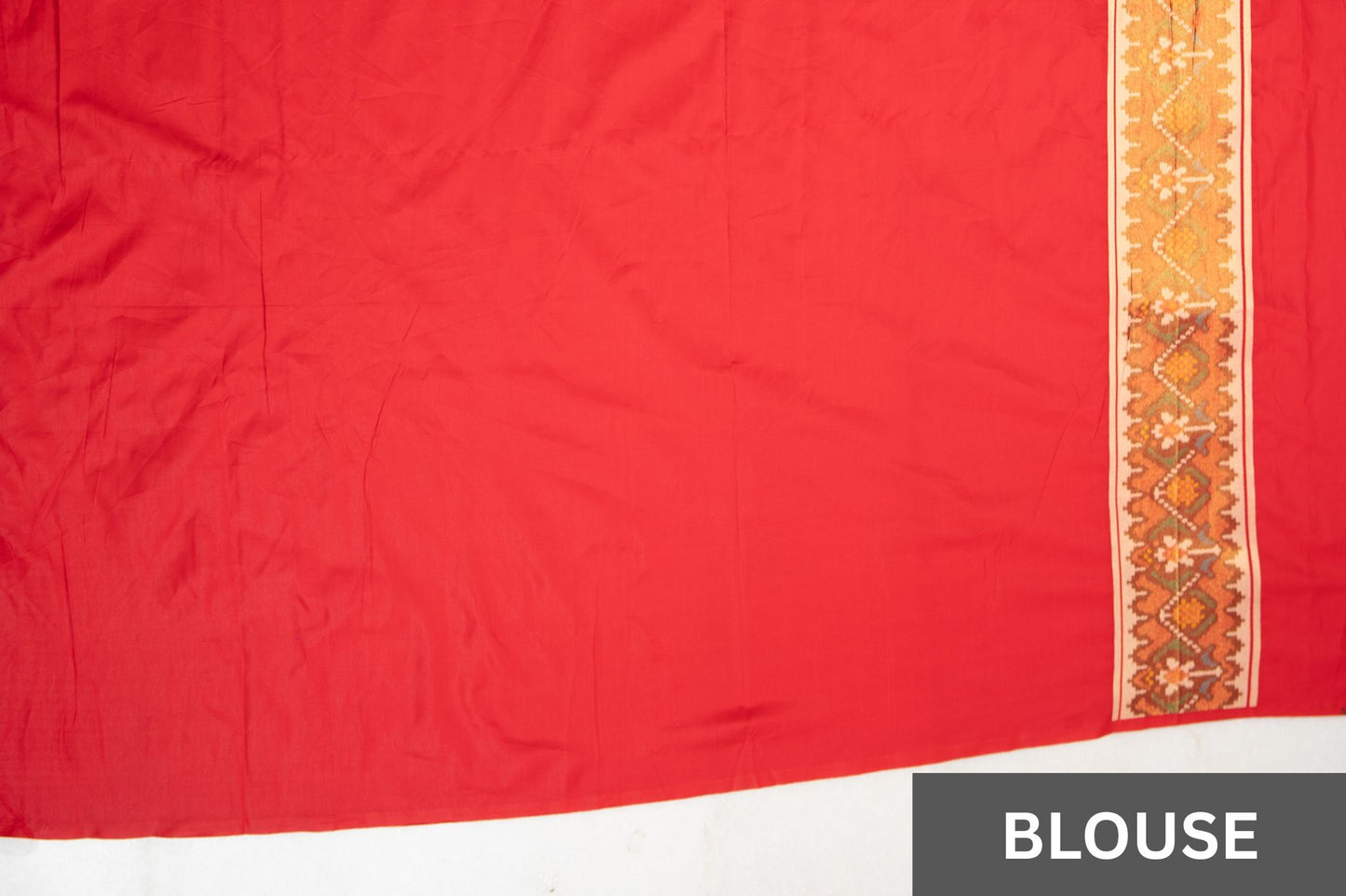 Royal Red Patola Art Silk Saree with Traditional Motifs & Tassels