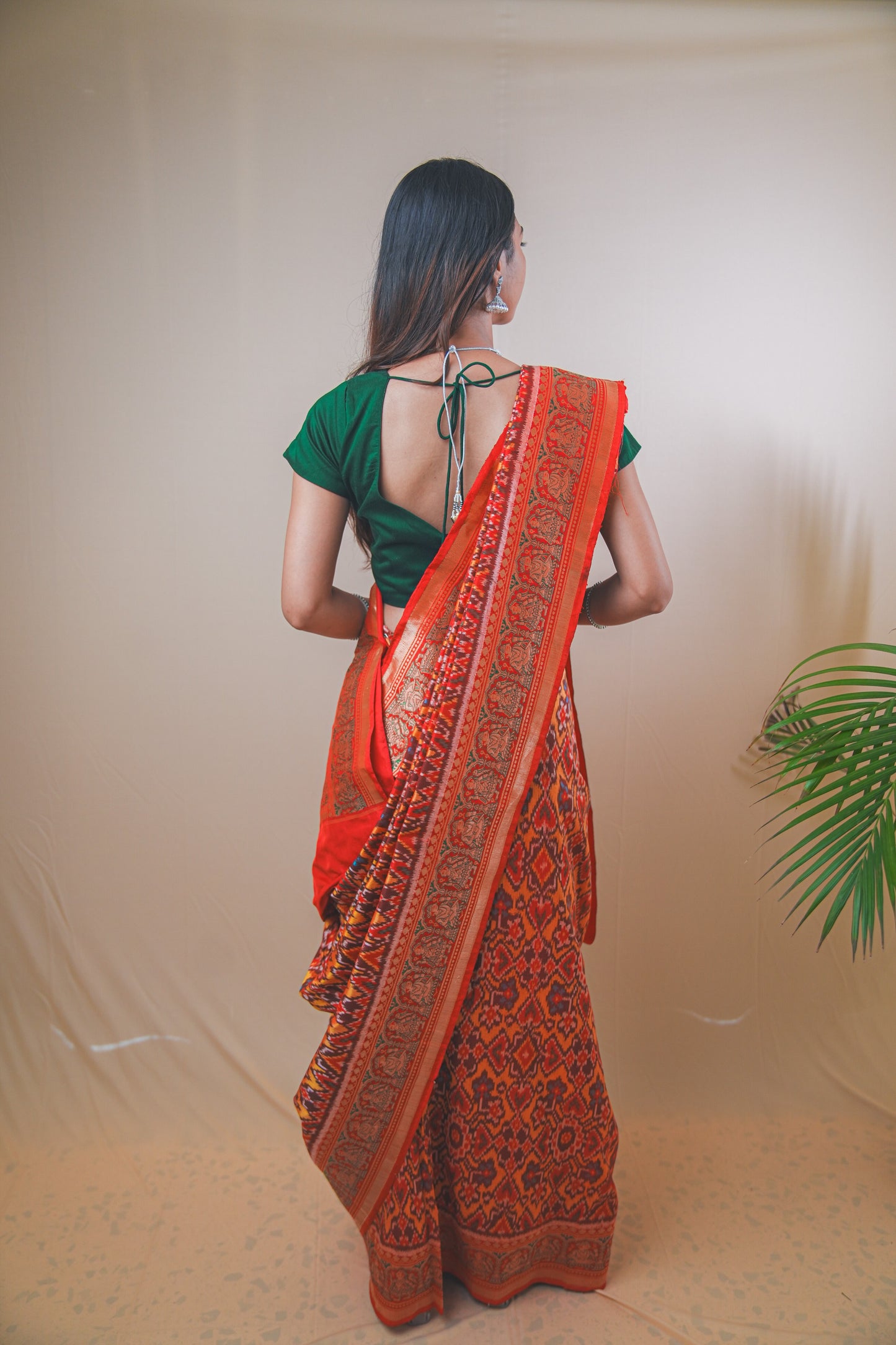 Rich Ikkat Patola Silk Saree with Classic Amdavadi Border Detailing
