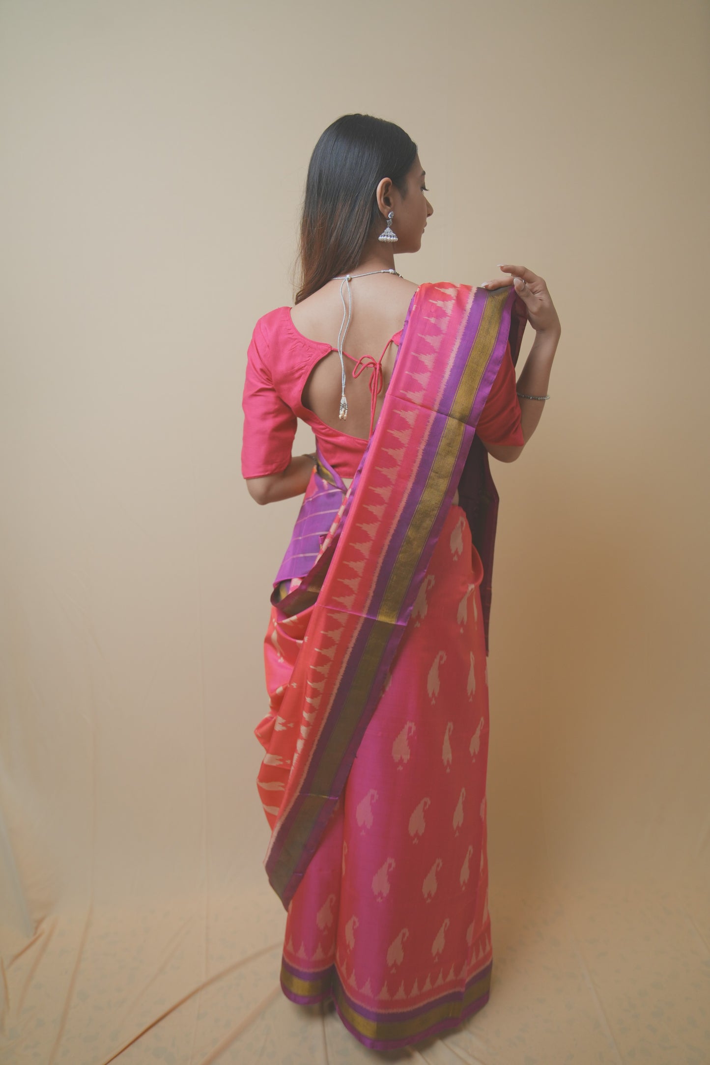 Rajkoti Patola Silk Saree with Artistic Designed Pallu