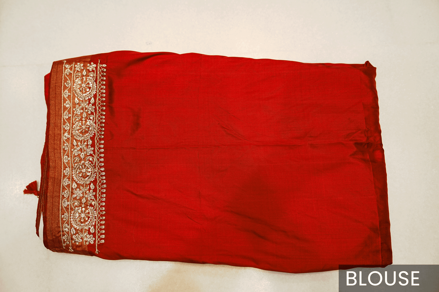 Red & Orange Pure Ikat Patola Saree with Zardozi and Aari Embroidery