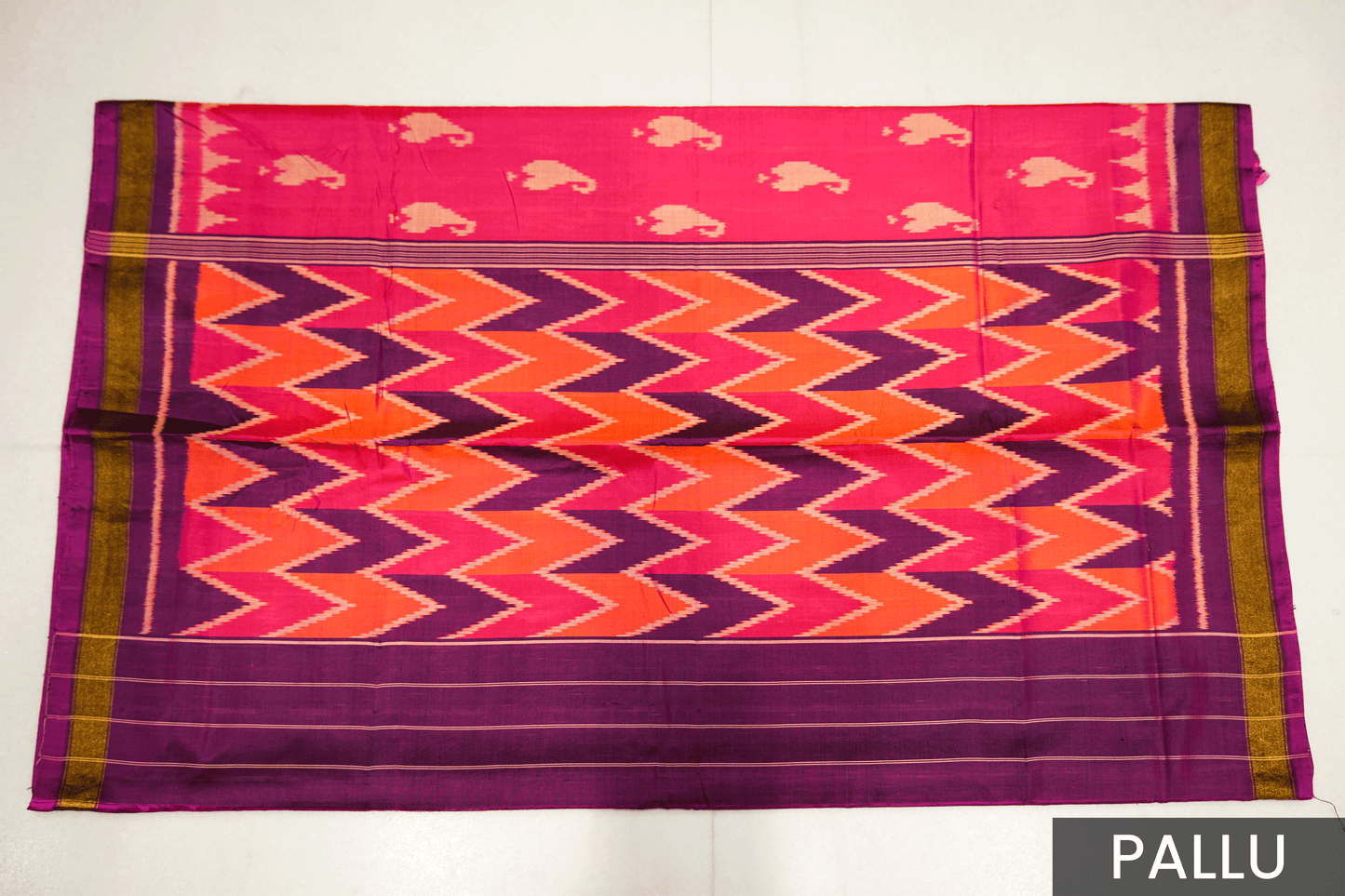 Rajkoti Patola Silk Saree with Artistic Designed Pallu