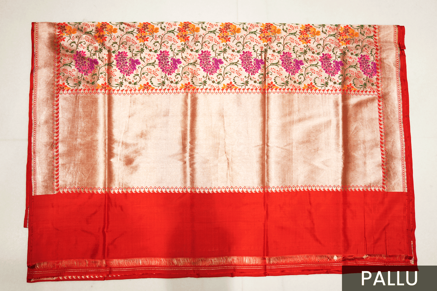 Designer Katan Jari Silk Saree with Timeless Meenakari Embroidery