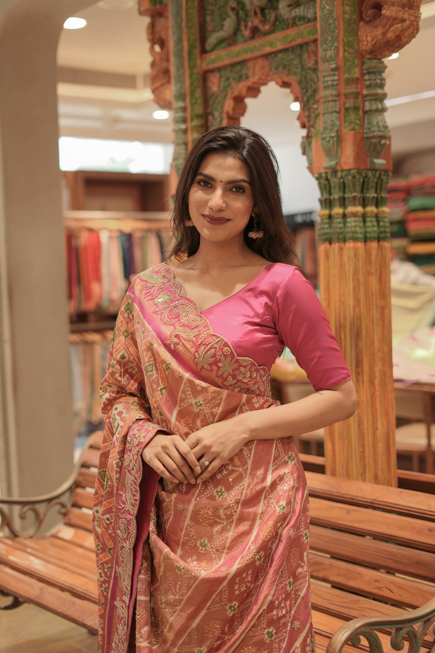 Heritage Glow Pure Ikat Patola Silk Saree with Zardozi Border