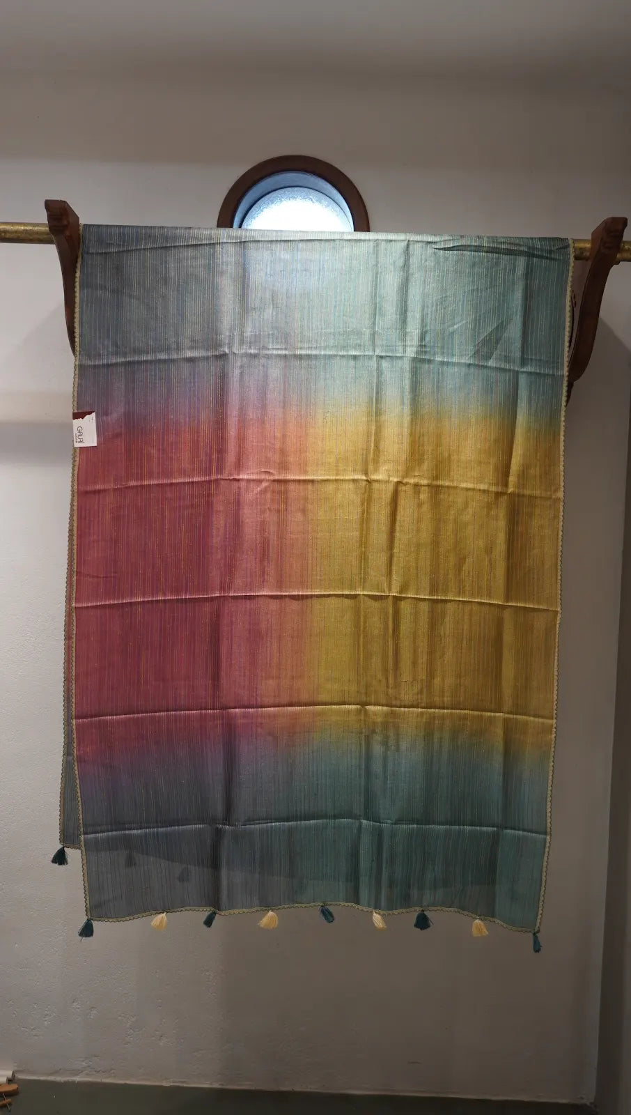Emerald Ombre Munga Tussar Dupatta with Thread Work