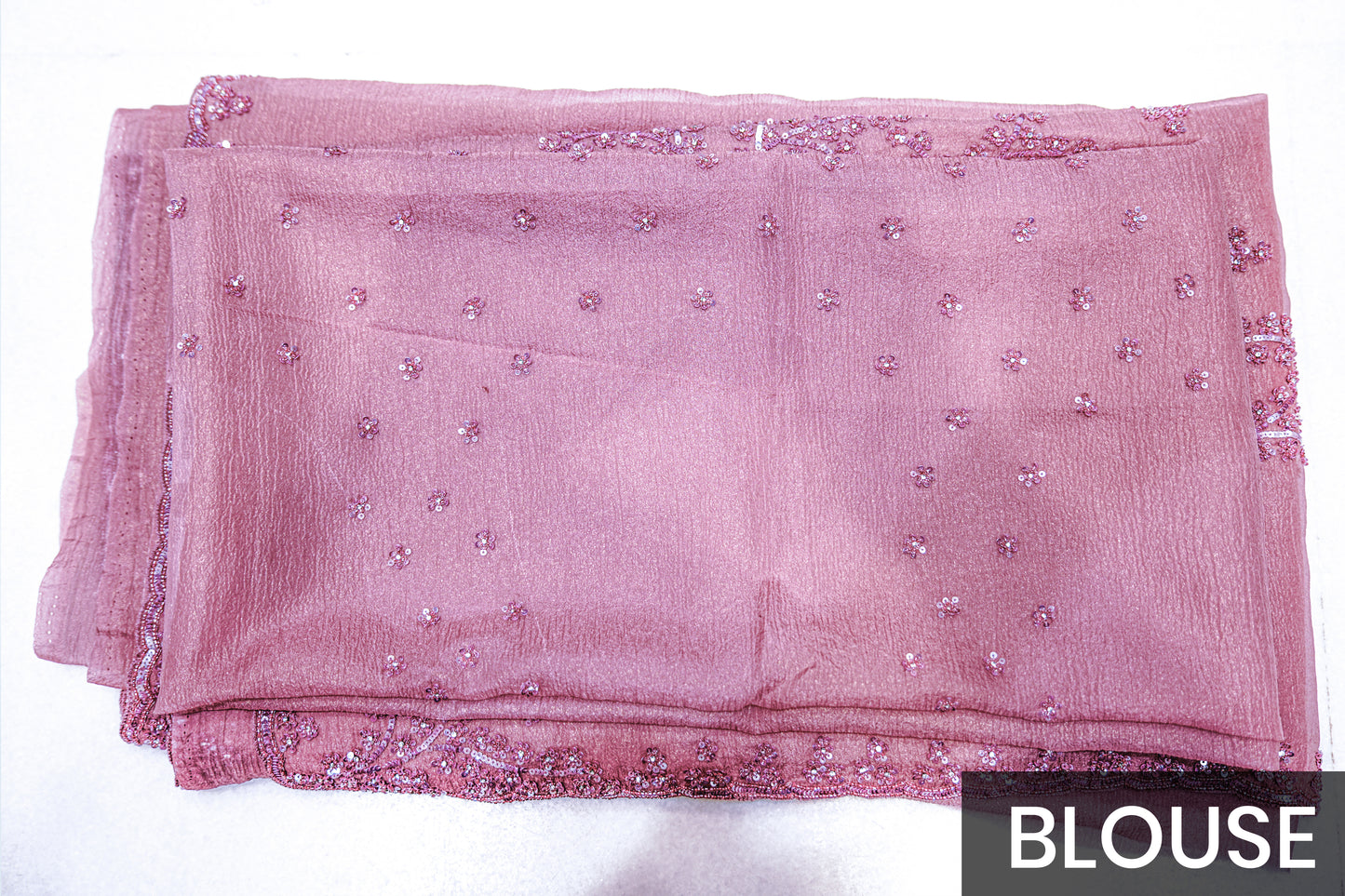 Elegant Light Purple Crushed Tissue Saree Featuring Tikki & Abla Work