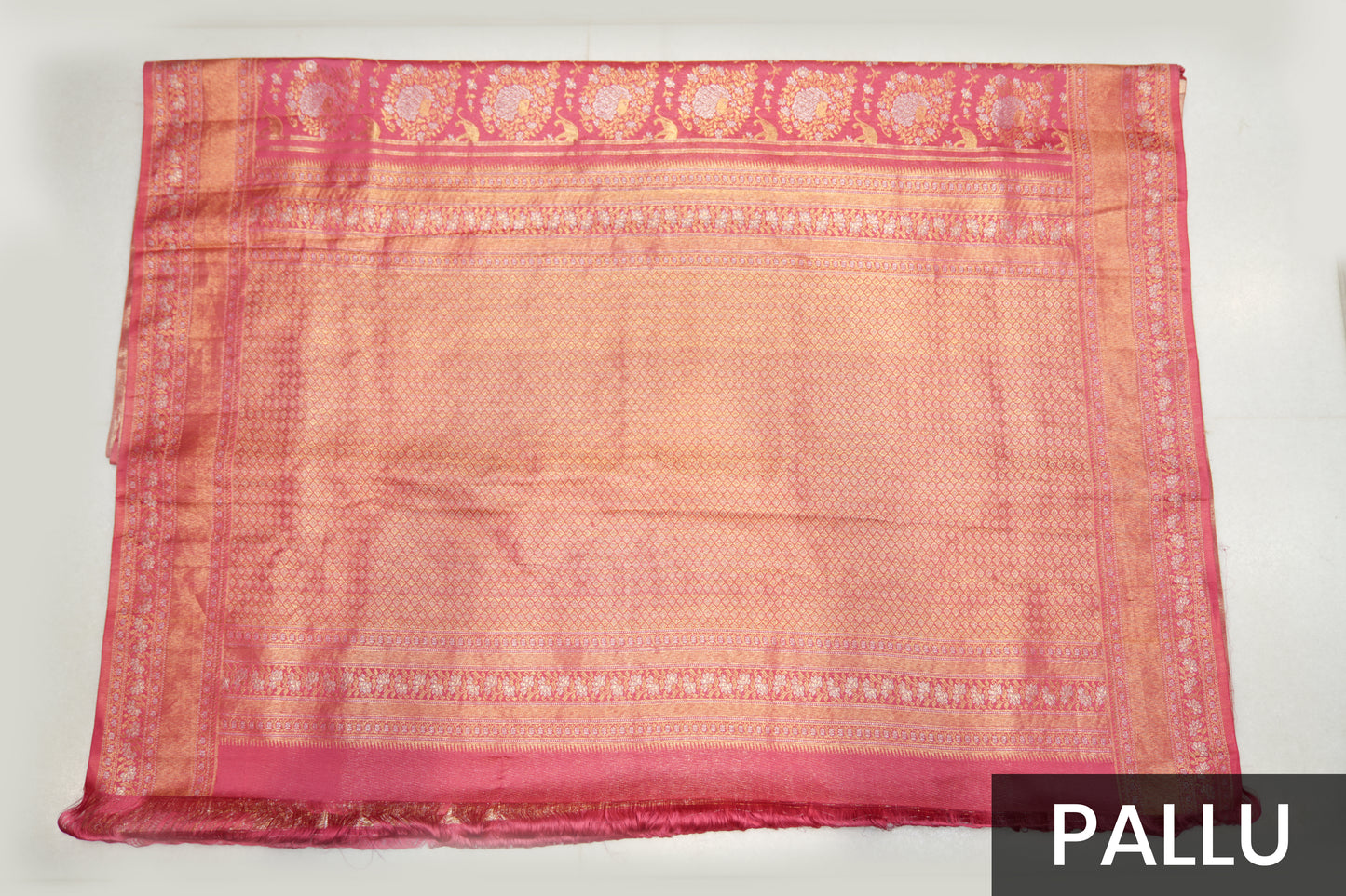 Elegant Peach Dharamavaram Silk Saree with Intricate Zari Weaving