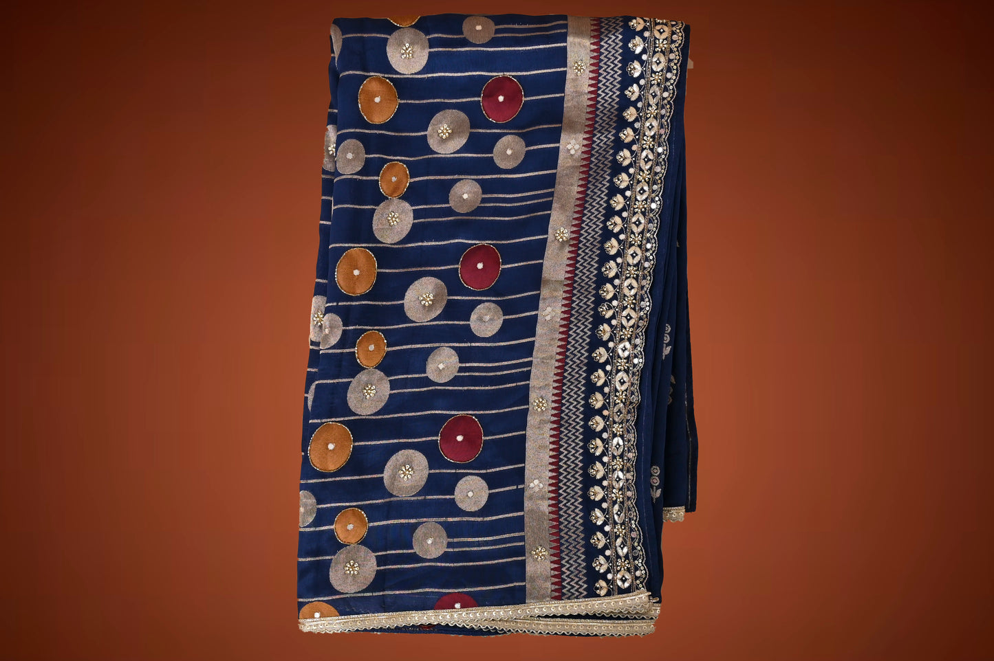 Midnight Sparkle Crepe Silk Saree