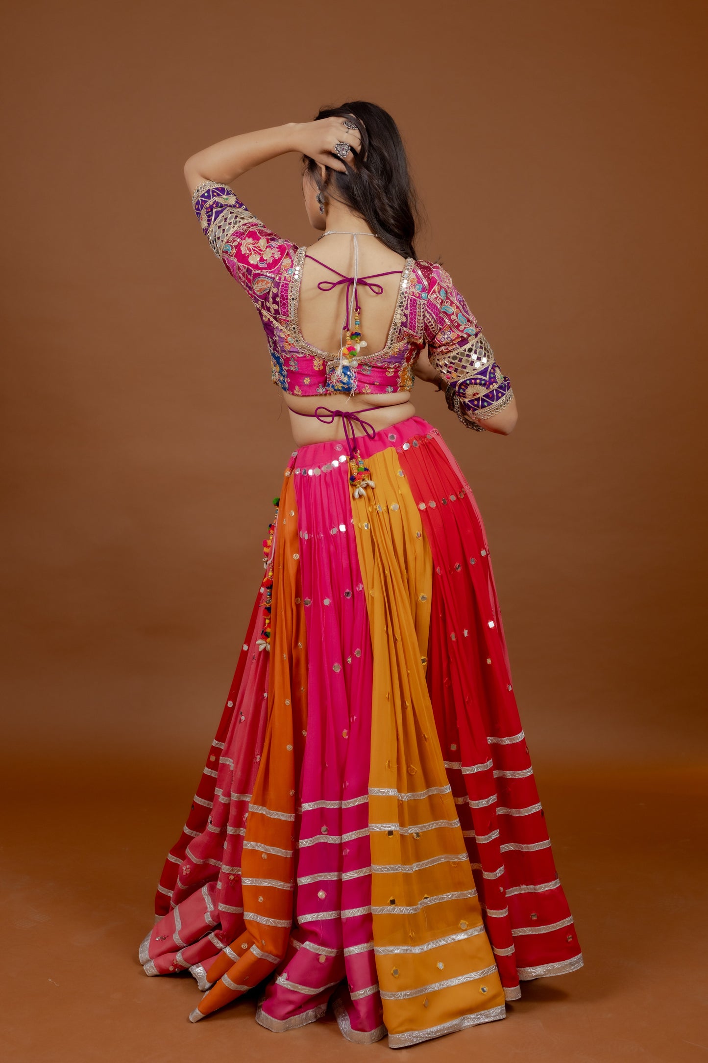 Multi-Shade Georgette Chaniya Choli Ensemble