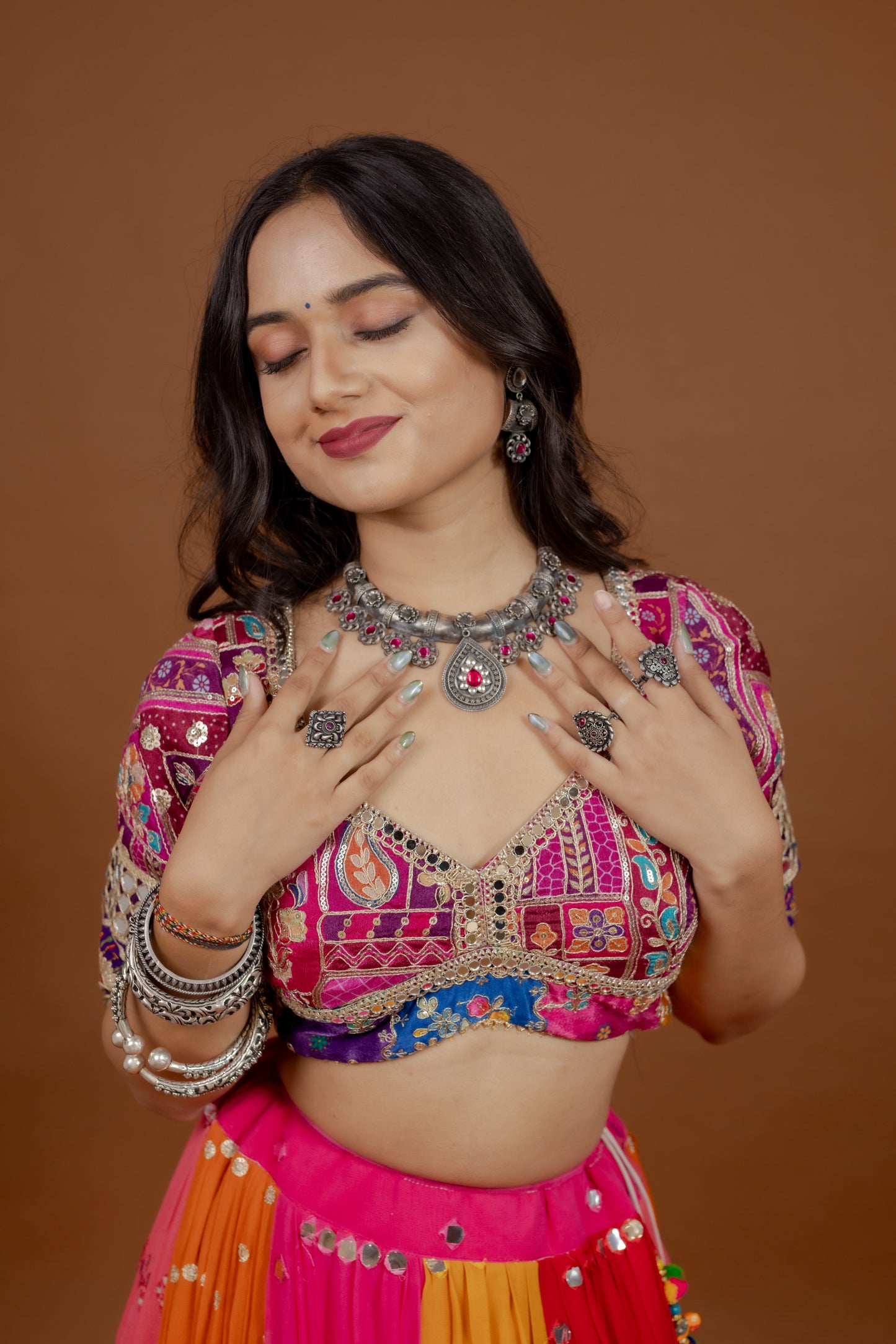Multi-Shade Georgette Chaniya Choli Ensemble