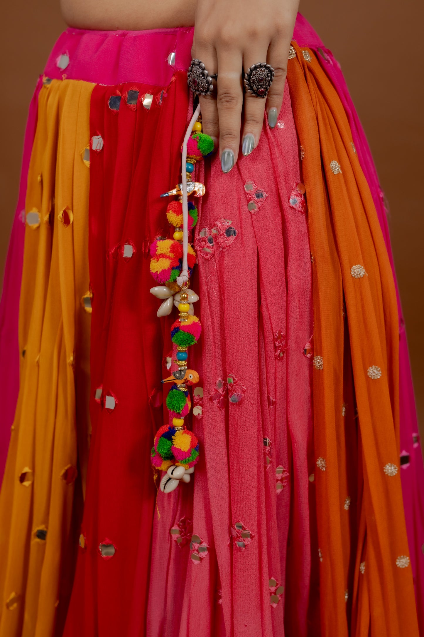 Multi-Shade Georgette Chaniya Choli Ensemble