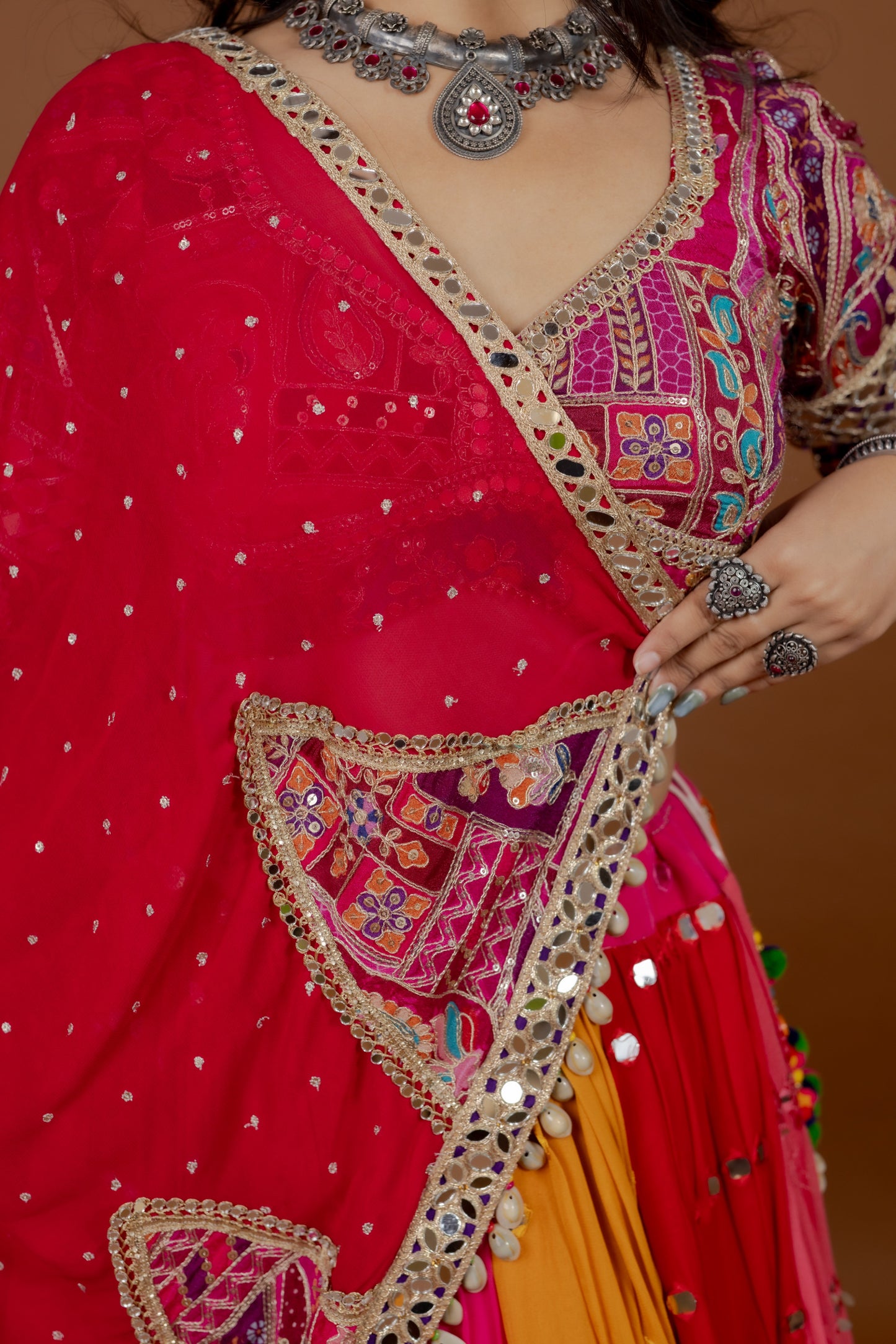 Multi-Shade Georgette Chaniya Choli Ensemble