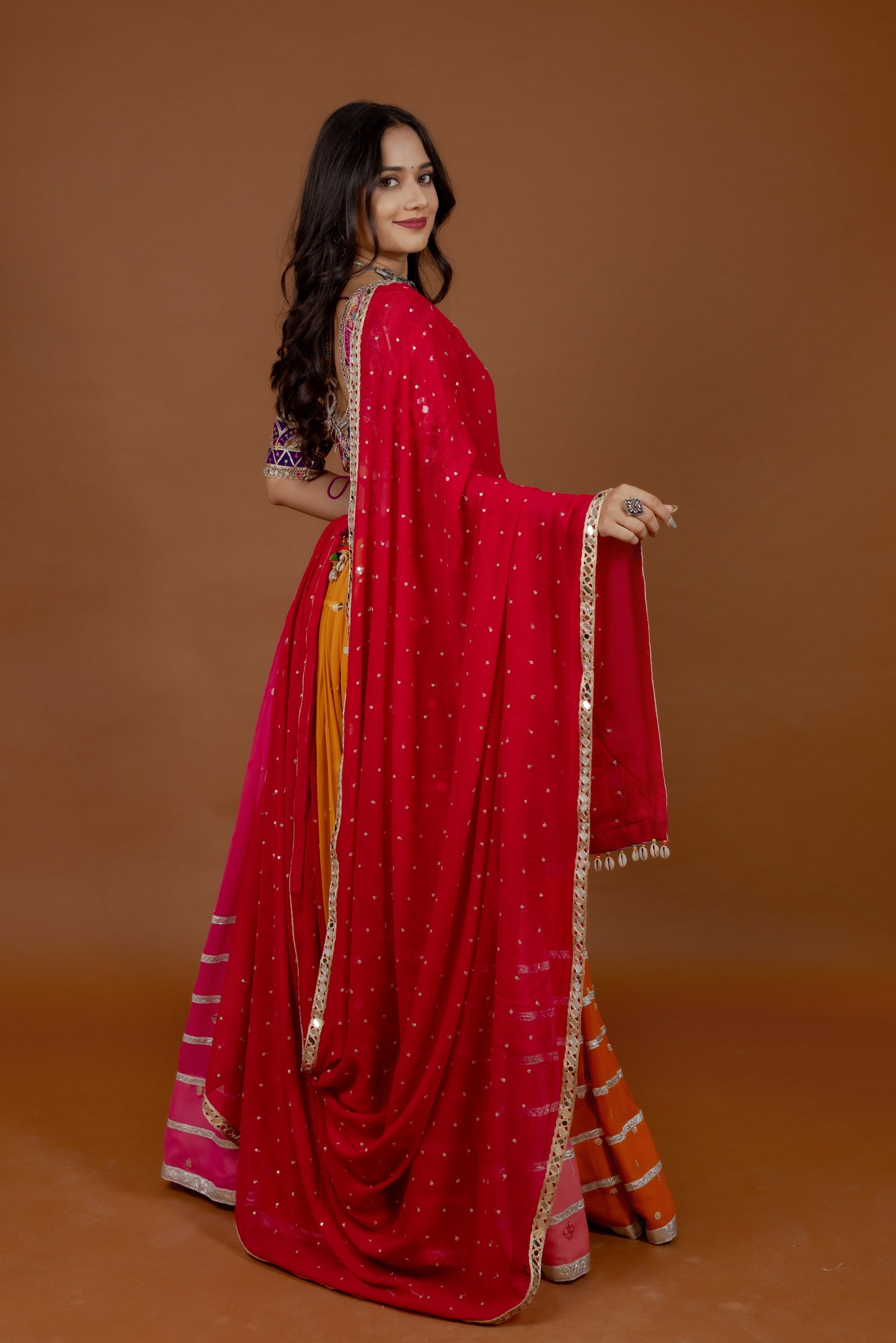 Multi-Shade Georgette Chaniya Choli Ensemble