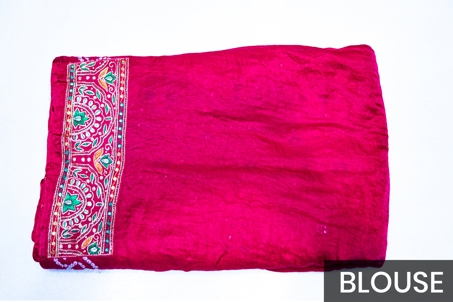 Rani Pink Gaji Silk Saree with Intricate Ghar Chola Work