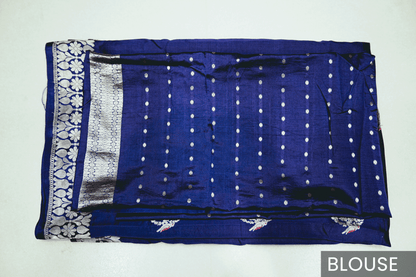 Luxurious Mashru Silk Saree with Silver Zari and Traditional Meenakari Butta