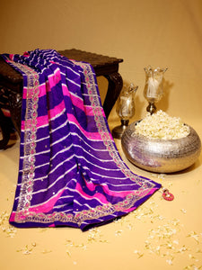 Purple Leheriya Saree