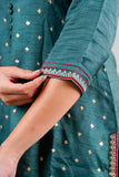 Silk straight cut kurta with ajrakh duppata