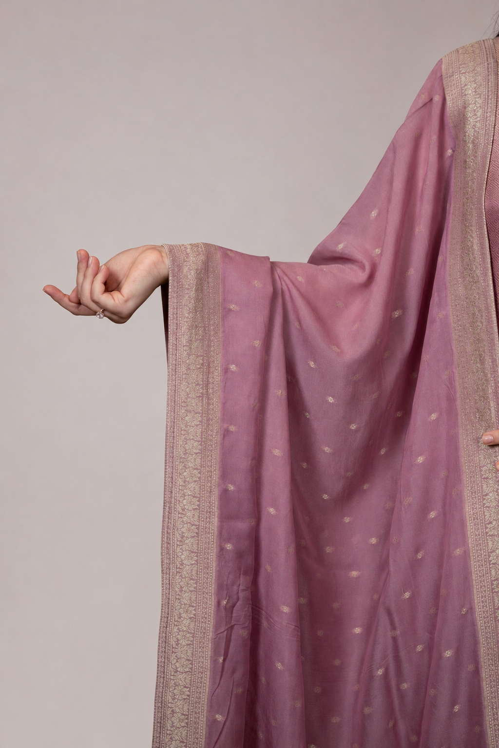Blush Rose Embellished Straight Suit Set with Dupatta