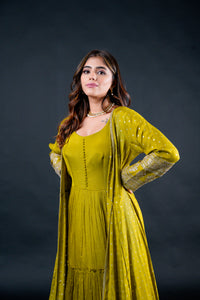 Indowestern Anarkali with jacket