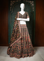 Load image into Gallery viewer, Black Multicolor Embroidered Lehenga Choli
