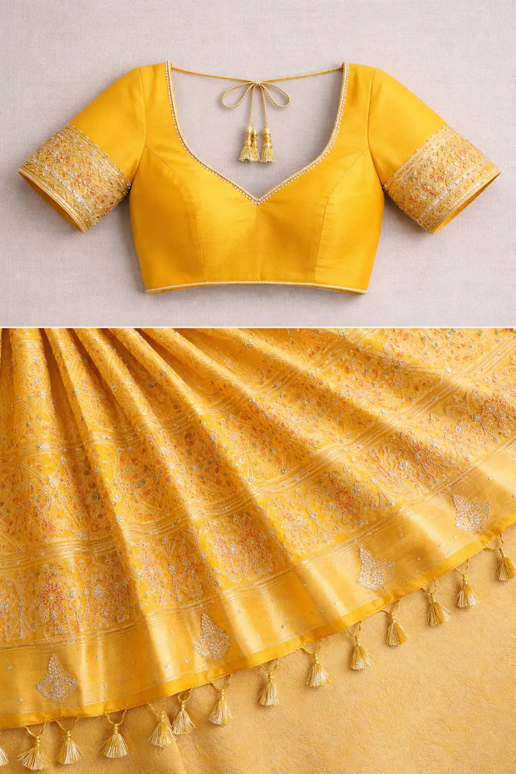 Sunshine Royal Tissue Silk Saree with Zardozi Work & Patola Border
