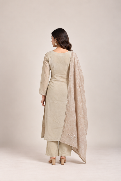 Ivory Pearl Embroidered Suit Set