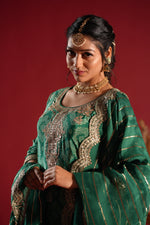 Load image into Gallery viewer, Emerald Green Embroidered Sharara Set
