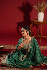 Load image into Gallery viewer, Emerald Green Embroidered Sharara Set
