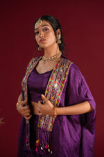 Load image into Gallery viewer, Purple Cape Style Indo-Western Set
