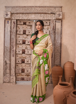 Load image into Gallery viewer, Patola Saree With Hand Printed pichwai Work
