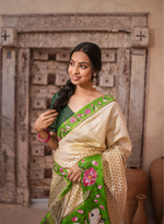 Load image into Gallery viewer, Patola Saree With Hand Printed pichwai Work
