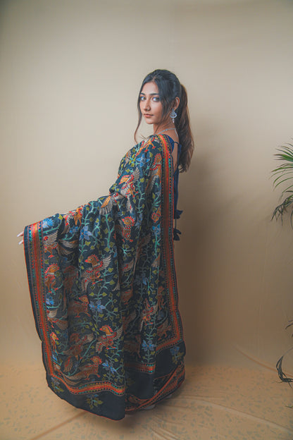 Elegant Bhagalpuri Silk Saree with Multicolor Thread Work
