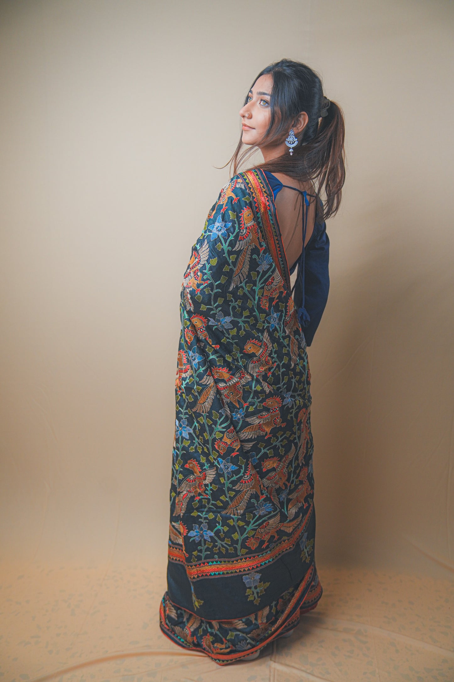 Elegant Bhagalpuri Silk Saree with Multicolor Thread Work
