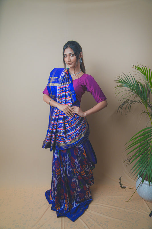Multicolor Hyderabadi Patola Ikat Silk Saree
