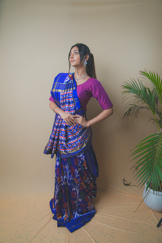 Multicolor Hyderabadi Patola Ikat Silk Saree