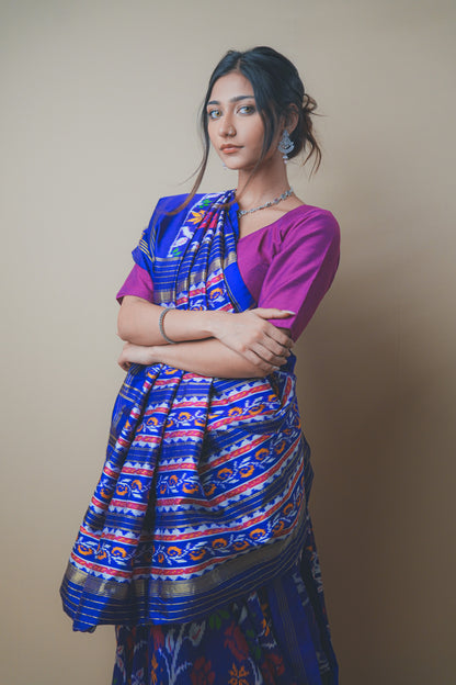 Multicolor Hyderabadi Patola Ikat Silk Saree