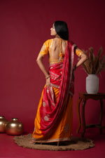 Load image into Gallery viewer, Orange and Red Silk Lehenga with Mirror Work
