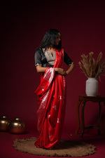 Load image into Gallery viewer, Red Silk Saree with Designer Blouse
