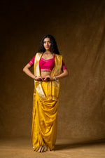 Load image into Gallery viewer, Golden Yellow Silk Saree
