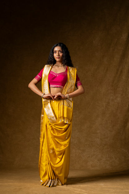 Golden Yellow Silk Saree