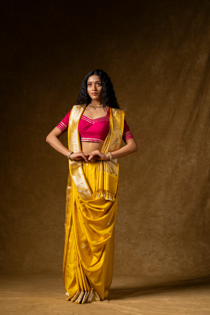 Golden Yellow Silk Saree