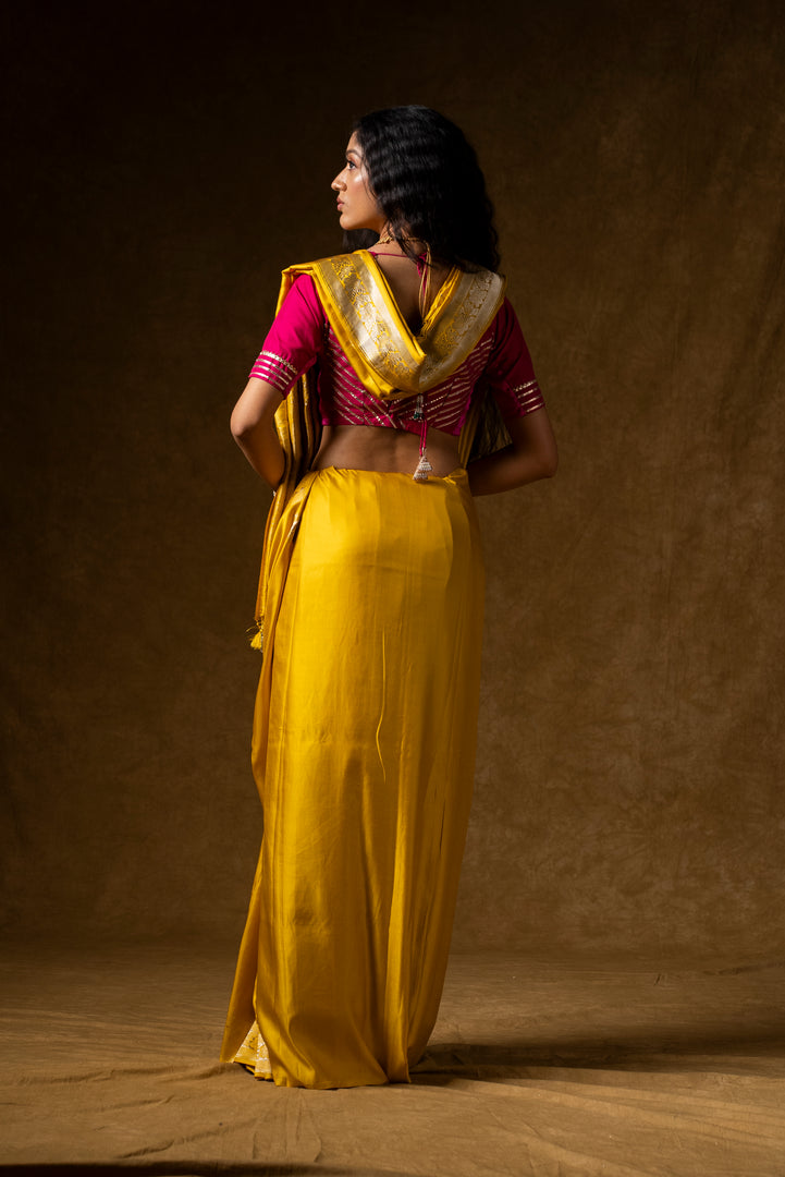 Golden Yellow Silk Saree