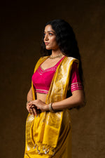 Load image into Gallery viewer, Golden Yellow Silk Saree
