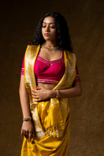 Load image into Gallery viewer, Golden Yellow Silk Saree
