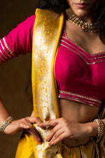 Load image into Gallery viewer, Golden Yellow Silk Saree
