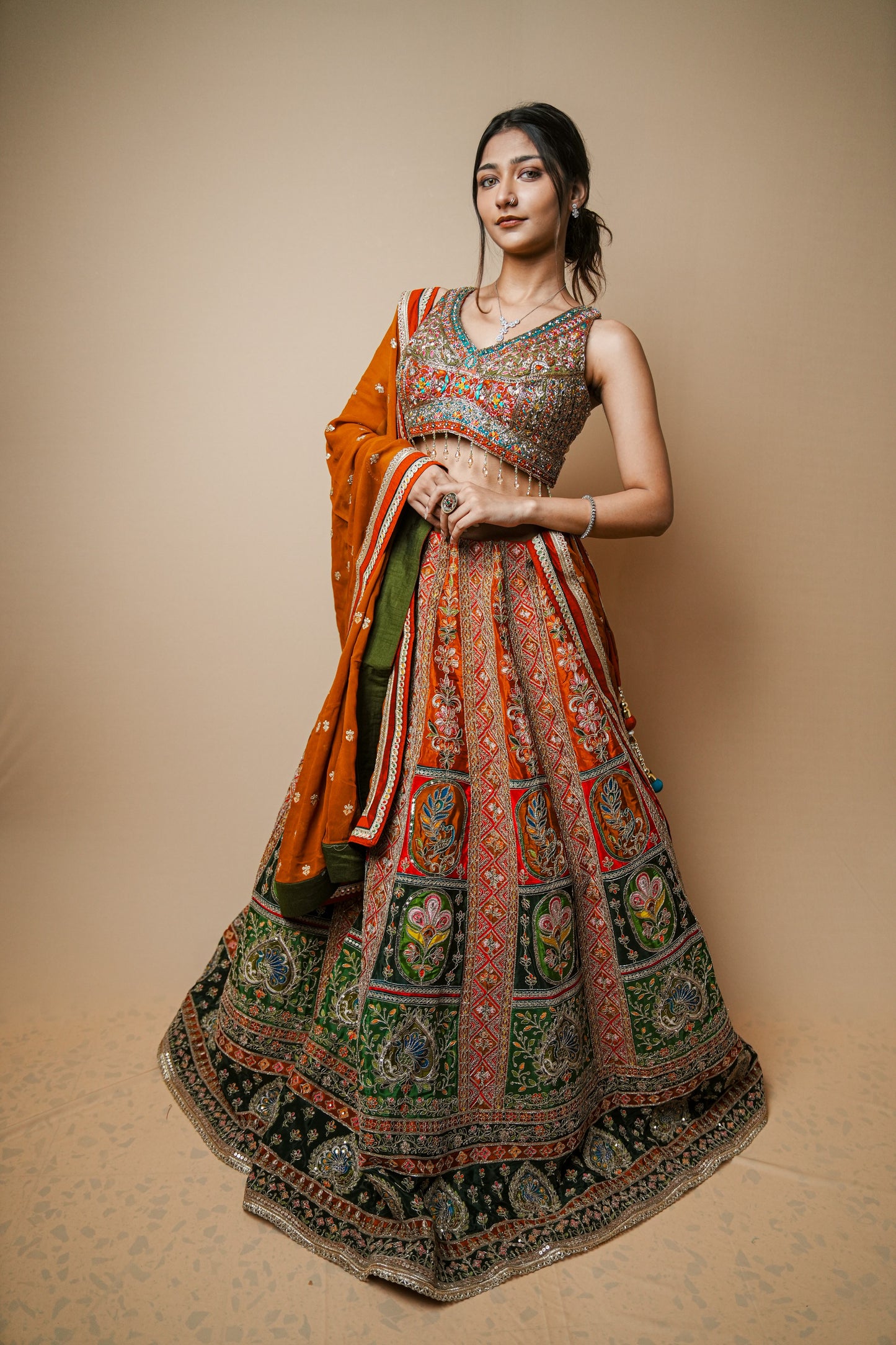 Exquisite Raw Silk Lehenga Featuring Traditional Kasab and Pita Work