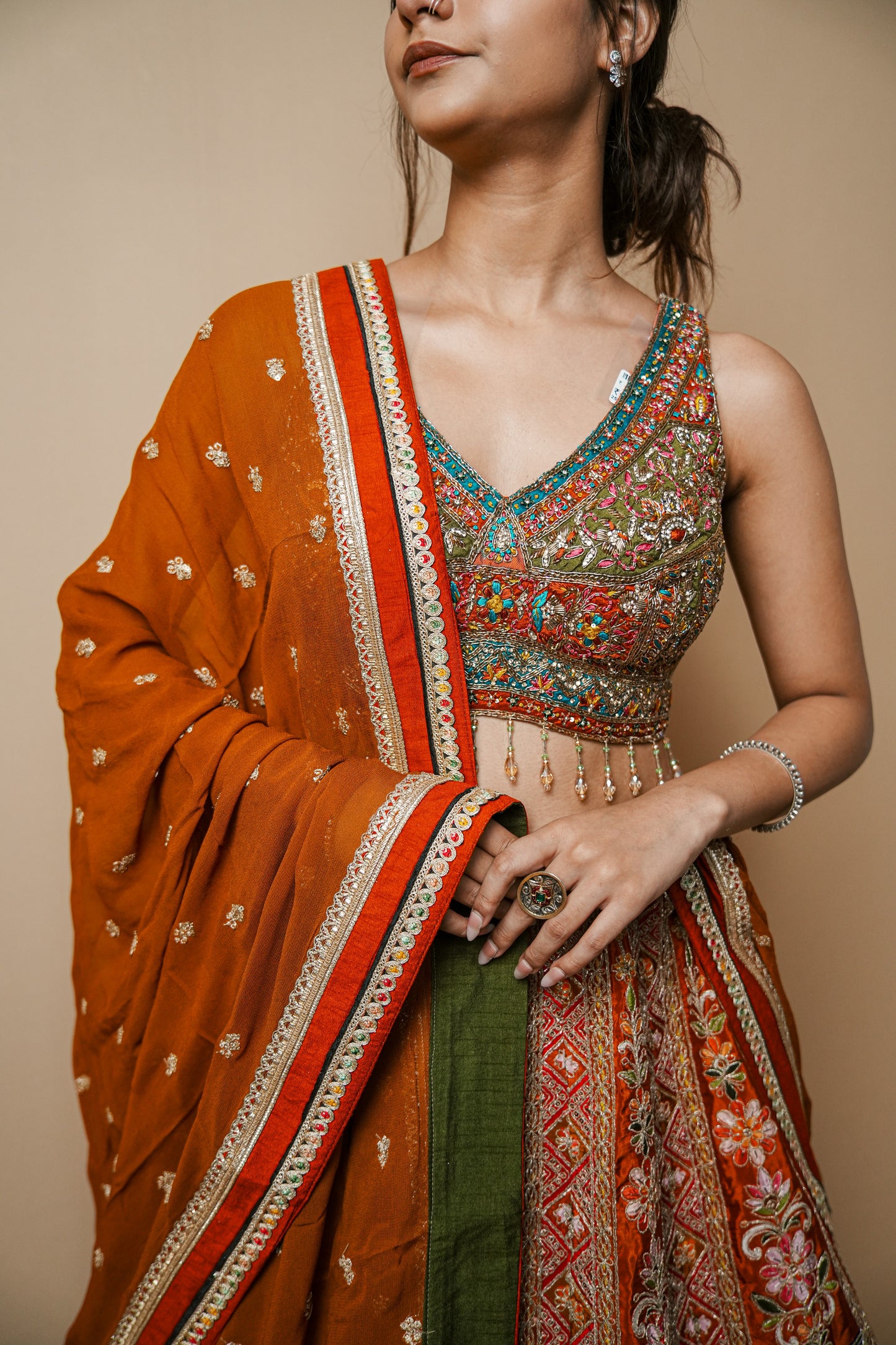 Exquisite Raw Silk Lehenga Featuring Traditional Kasab and Pita Work
