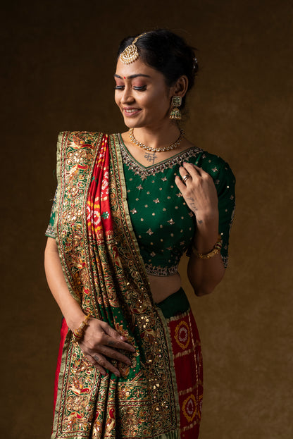 Traditional Red Bandhani Saree