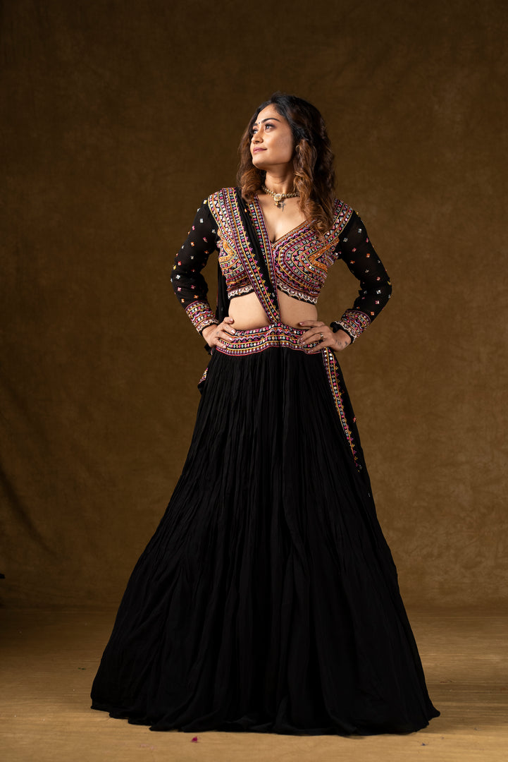 Black Mirror Work Lehenga Set