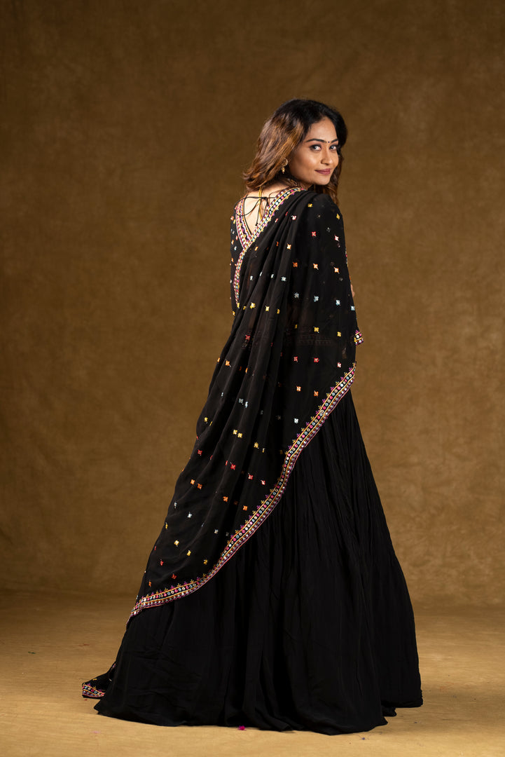 Black Mirror Work Lehenga Set