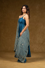 Load image into Gallery viewer, Teal Blue Flared Anarkali Set
